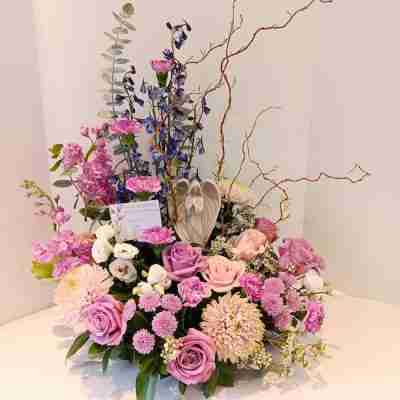 Angel Sympathy - Pink Casket Arrangement
