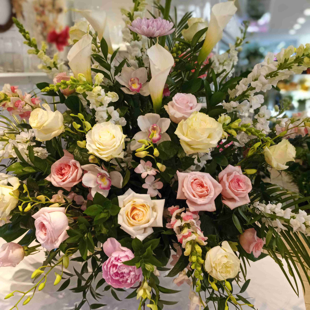 Flower Arrangement Purple Red White Pink